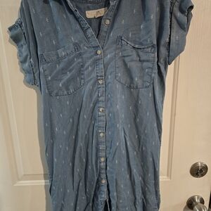 Thread & Supply Blue Button-Up Dress